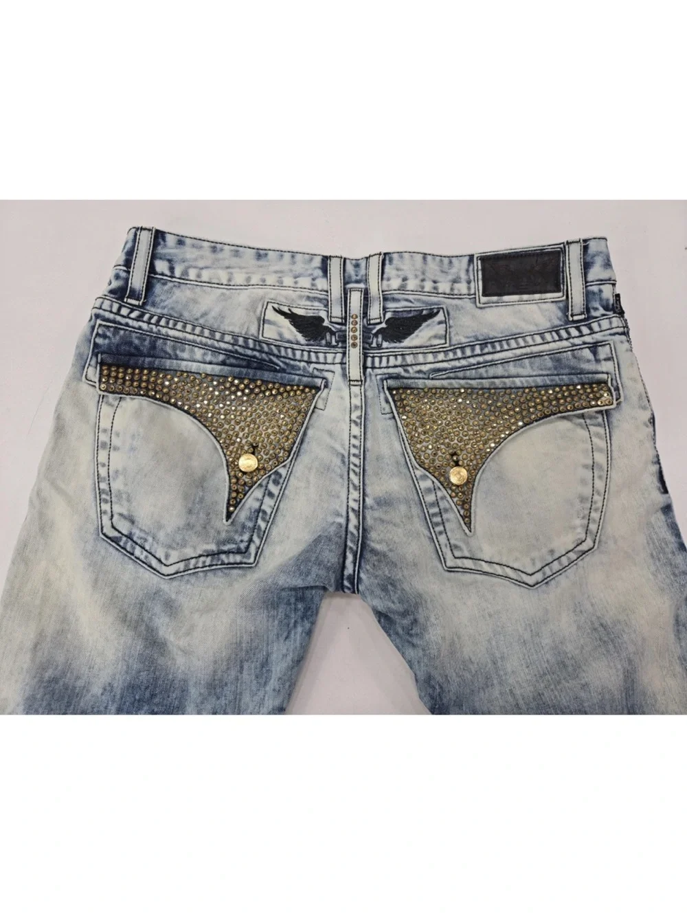 Robins Jeans Vintage Edition Long Flap Jeans Crystals 34